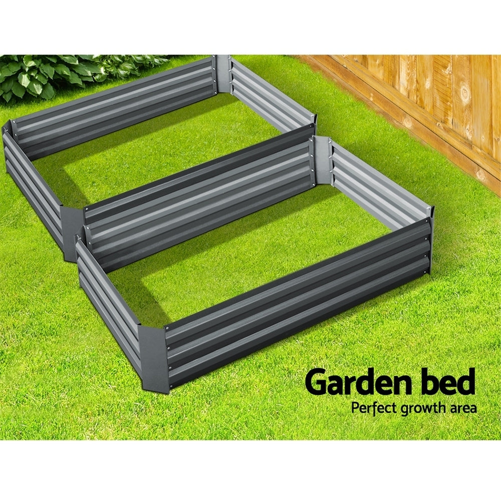 Garden Beds & Planters: Green Fingers 2x Garden Bed 120x90cm Planter Box Raised Container Galvanised Herb