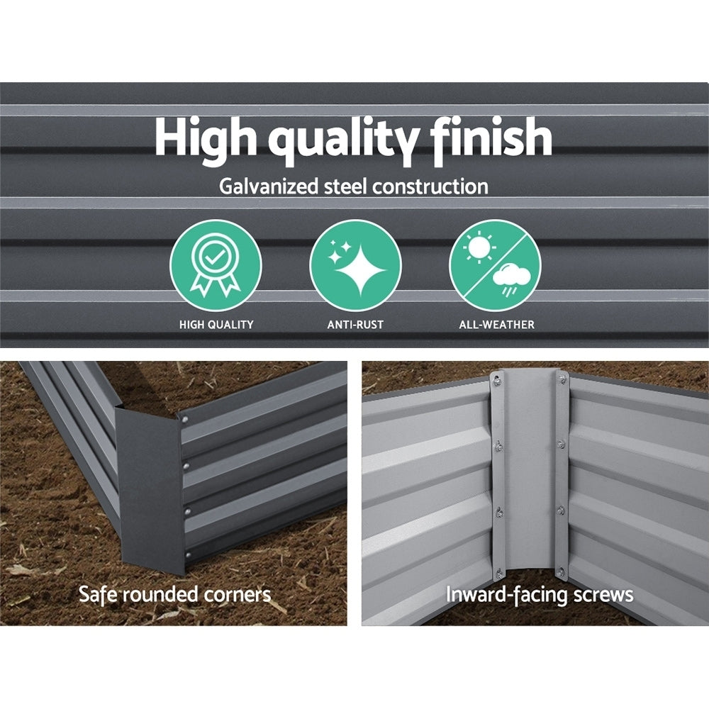 Garden Beds & Planters: Green Fingers 2x Garden Bed 120x90cm Planter Box Raised Container Galvanised Herb