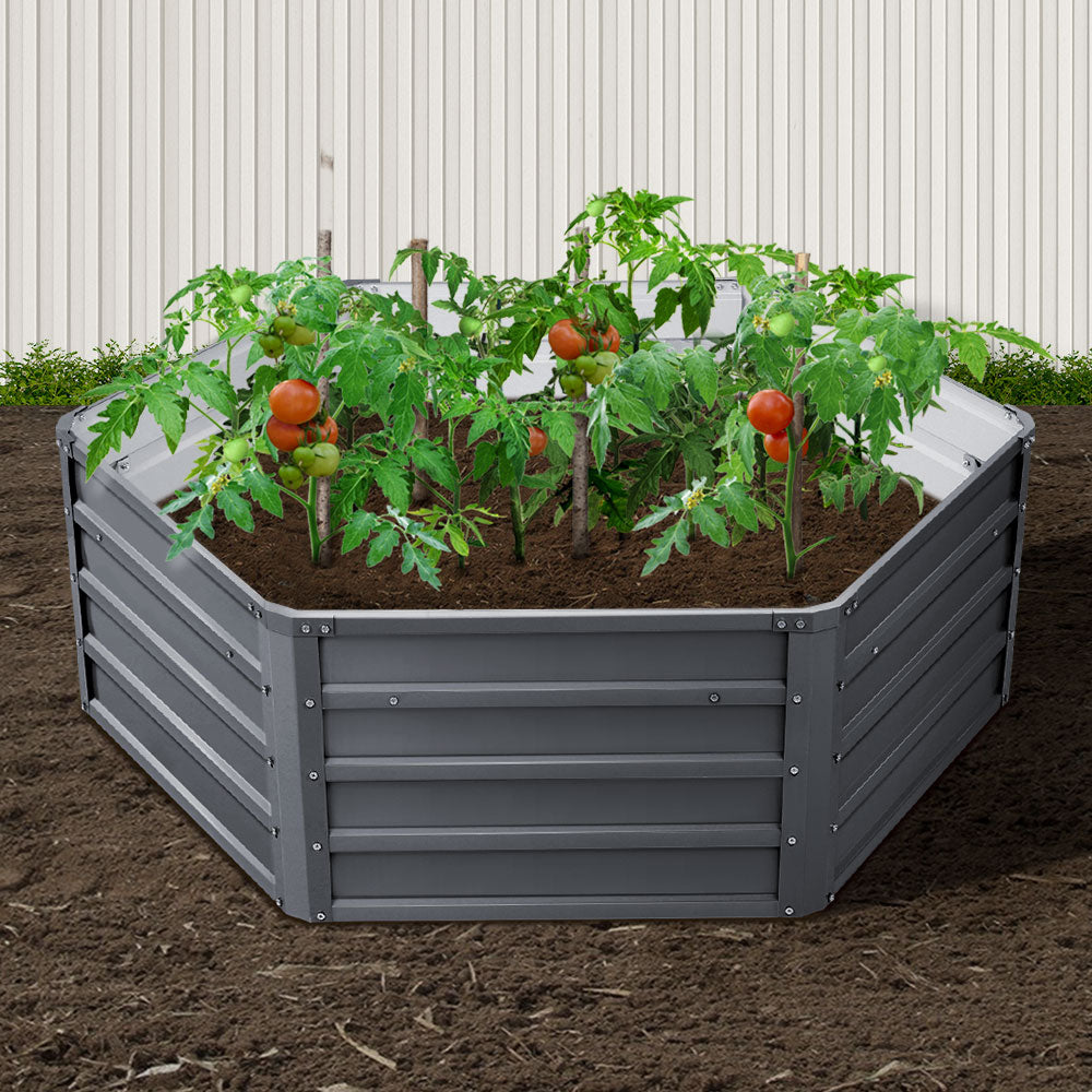 Garden Beds & Planters: Green Fingers 2x Garden Bed 130x130x46cm Planter Box Raised Container Galvanised