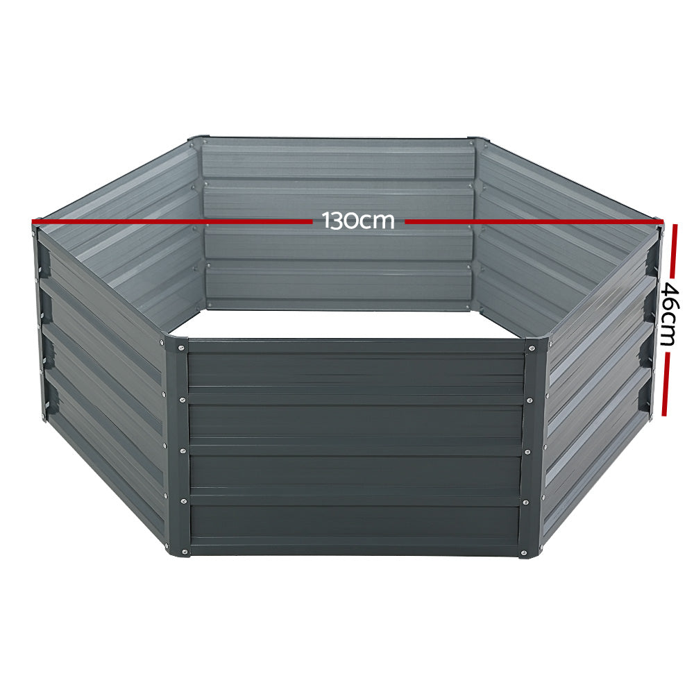 Garden Beds & Planters: Green Fingers 2x Garden Bed 130x130x46cm Planter Box Raised Container Galvanised
