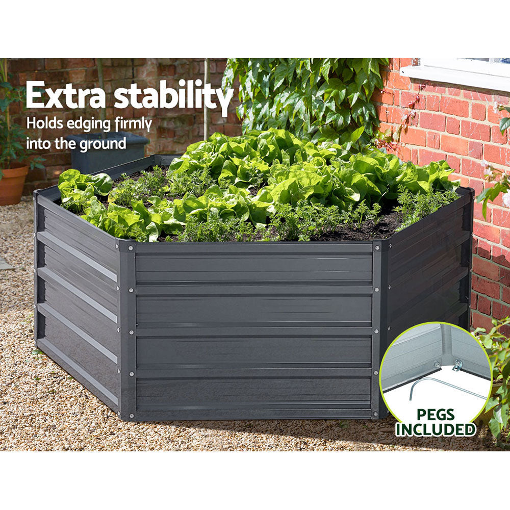 Garden Beds & Planters: Green Fingers 2x Garden Bed 130x130x46cm Planter Box Raised Container Galvanised