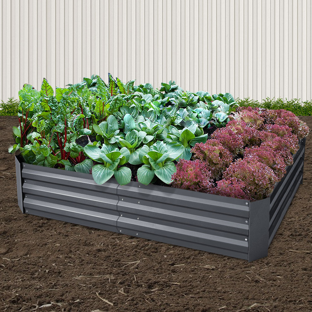 Garden Beds & Planters: Green Fingers 2x Garden Bed 150x90cm Planter Box Raised Container Galvanised Herb