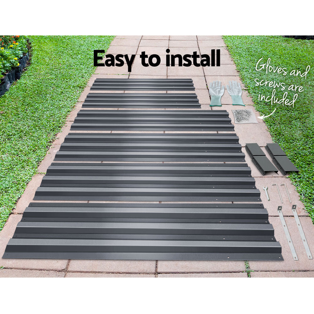 Garden Beds & Planters: Green Fingers 2x Garden Bed 150x90cm Planter Box Raised Container Galvanised Herb