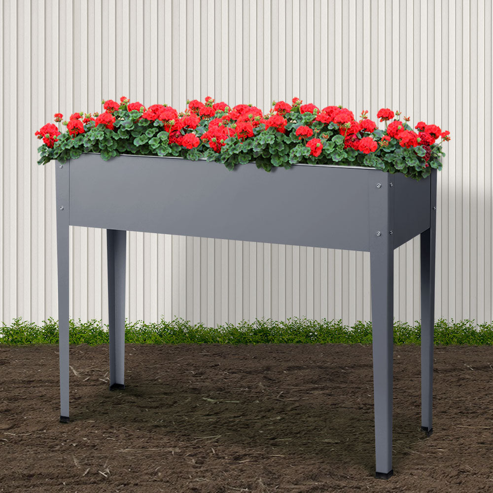 Garden Beds & Planters: Green Fingers Garden Bed Elevated 100X80X30cm Planter Box Container Galvanised