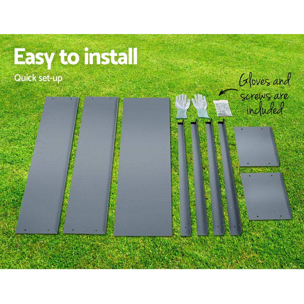 Garden Beds & Planters: Green Fingers Garden Bed Elevated 100X80X30cm Planter Box Container Galvanised