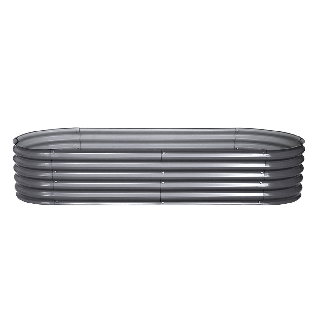Garden Beds & Planters: Green Fingers Garden Bed 160X80X42cm Oval Planter Box Raised Container Galvanised