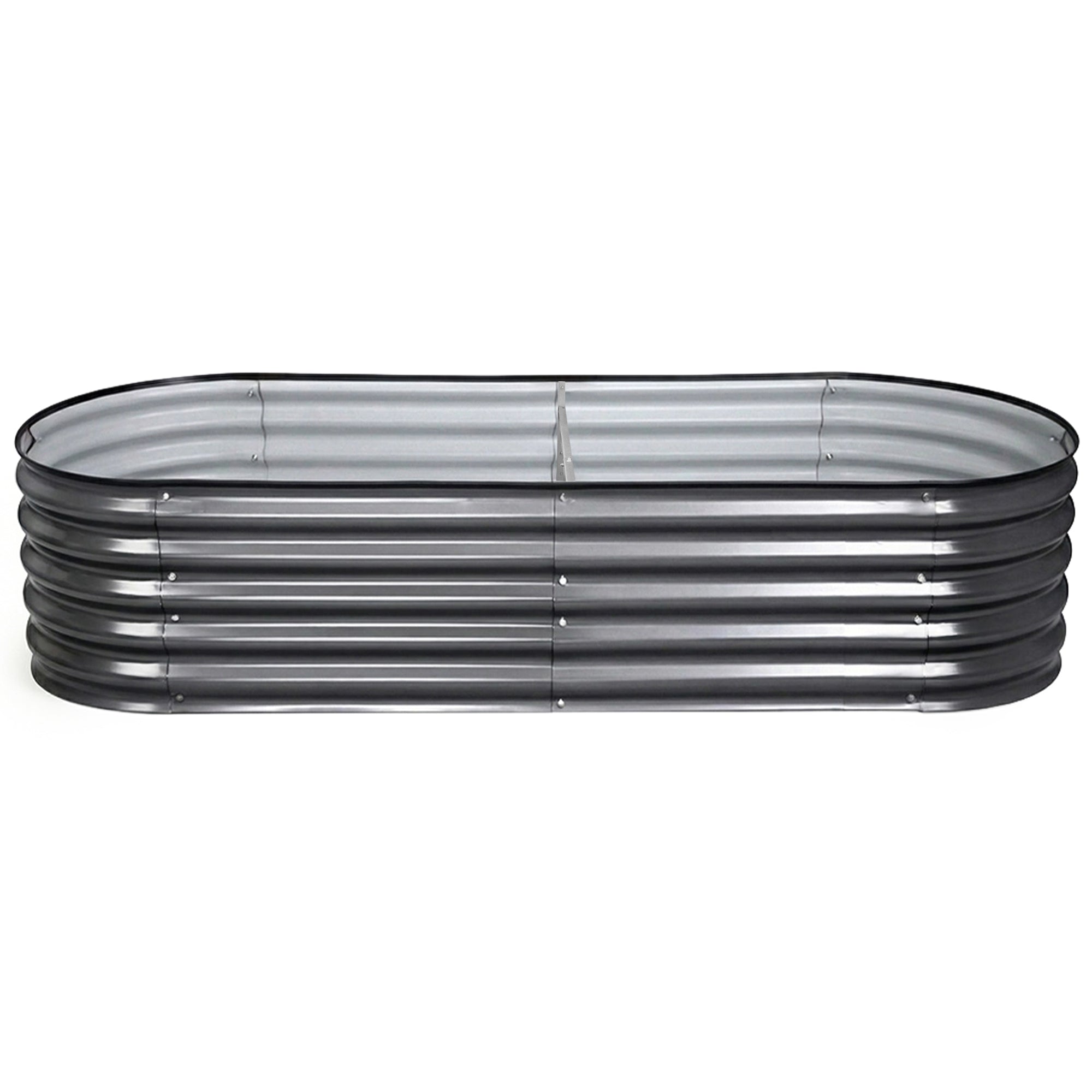 Garden Beds & Planters: Green Fingers 3 Pcs Raised Garden Bed Kit Oval Galvanized Steel Planter Boxes 160x80x42cm, Heavy Duty Metal Elevated Garden Bed for Vegetables Flowers Herbs, with Safety Edging, Gloves & Pegs Included
