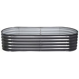 Garden Beds & Planters: Green Fingers 4 Pcs Raised Garden Bed Kit Oval Galvanized Steel Planter Boxes 160x80x42cm, Heavy Duty Metal Elevated Garden Bed for Vegetables Flowers Herbs, with Safety Edging, Gloves & Pegs Included