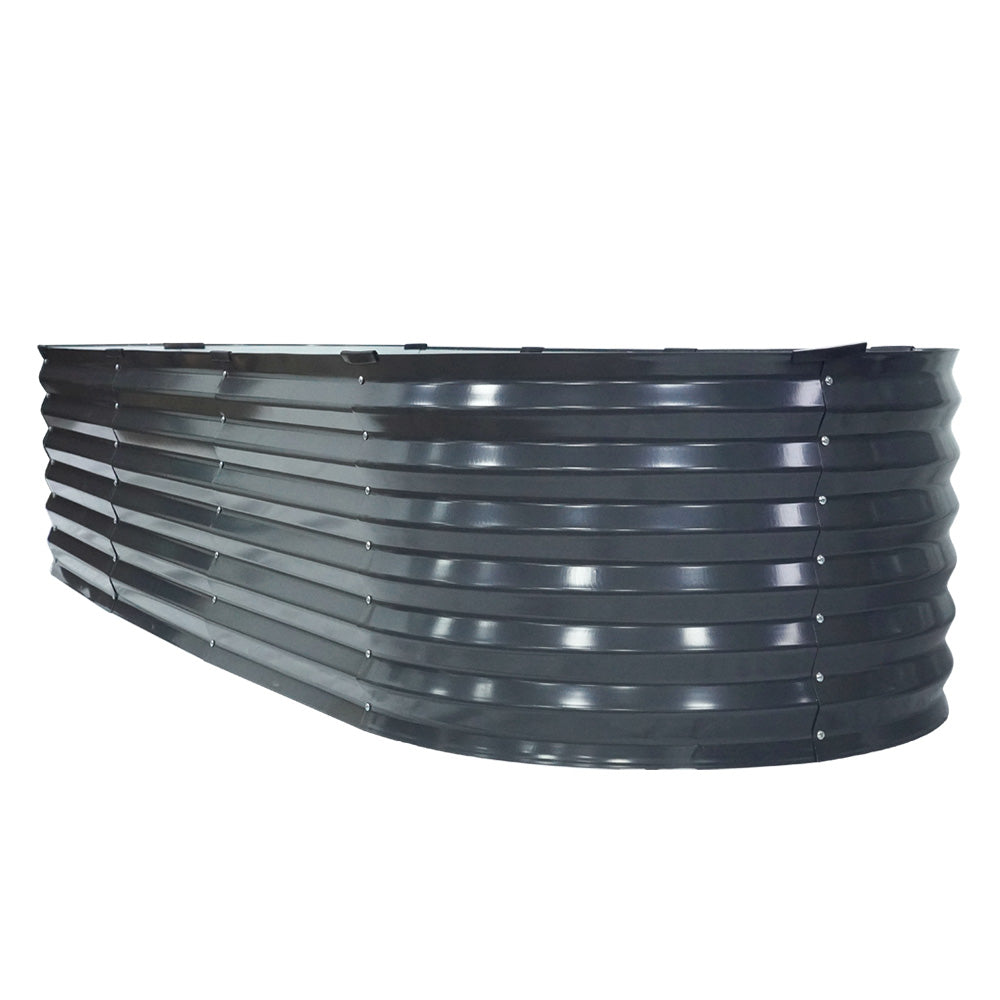 Garden Beds & Planters: Green Fingers Garden Bed 240X80X42cm Oval Planter Box Raised Container Galvanised