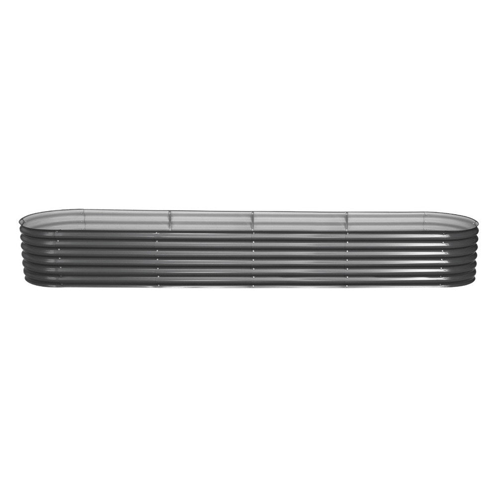 Garden Beds & Planters: Green Fingers Garden Bed 320X80X42cm Oval Planter Box Raised Container Galvanised