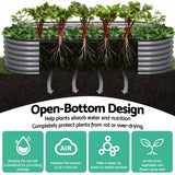 Garden Beds & Planters: Green Fingers 3 Pcs Raised Garden Bed Kit Oval Galvanized Steel Planter Boxes 320x80x42cm, Heavy Duty Metal Elevated Garden Bed for Vegetables Flowers Herbs, with Safety Edging, Gloves & Pegs Included