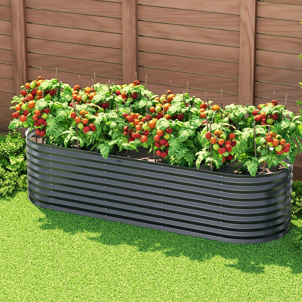 Greenhouses & Accessories: Green Fingers Garden Bed 240X80X56cm Oval Planter Box