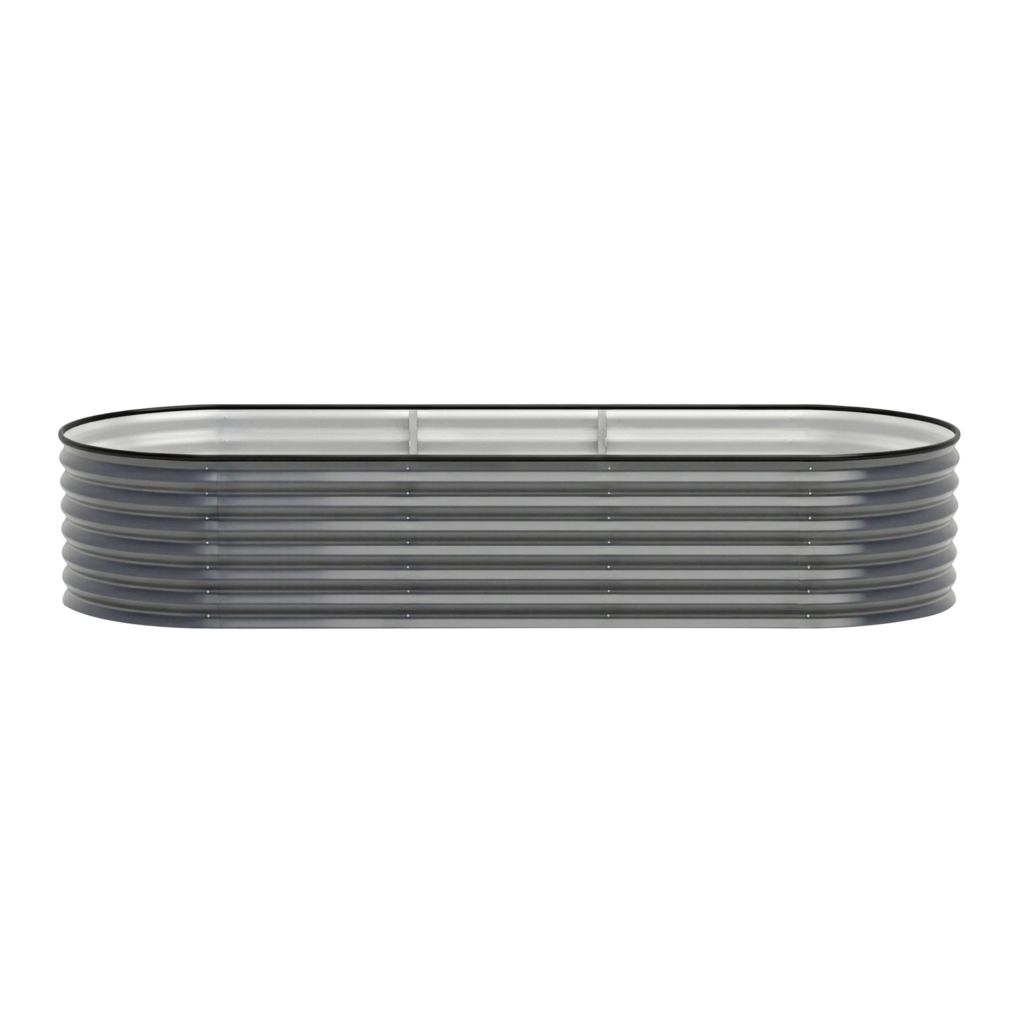 Garden Beds & Planters: Green Fingers 3 Pcs Raised Garden Bed Kit Oval Galvanized Steel Planter Boxes 240x80x56cm, Heavy Duty Metal Elevated Garden Bed for Vegetables Flowers Herbs, with Safety Edging, Gloves & Pegs Included