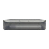 Garden Beds & Planters: Green Fingers 3 Pcs Raised Garden Bed Kit Oval Galvanized Steel Planter Boxes 240x80x56cm, Heavy Duty Metal Elevated Garden Bed for Vegetables Flowers Herbs, with Safety Edging, Gloves & Pegs Included
