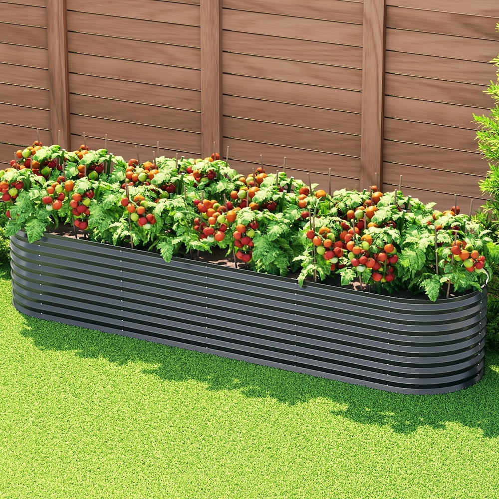 Greenhouses & Accessories: Green Fingers Garden Bed 320X80X56cm Oval Planter Box