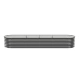 Garden Beds & Planters: Green Fingers 3 Pcs Raised Garden Bed Kit Oval Galvanized Steel Planter Boxes 320x80x56cm, Heavy Duty Metal Elevated Garden Bed for Vegetables Flowers Herbs, with Safety Edging, Gloves & Pegs Included