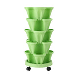 Garden Beds & Planters: Green Fingers Garden Bed 5 Tier Vertical Garden Grey Strawberry Stackable Planters Herbs Light Green