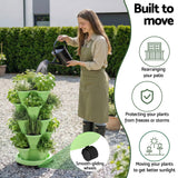 Garden Beds & Planters: Green Fingers Garden Bed 5 Tier Vertical Garden Grey Strawberry Stackable Planters Herbs Light Green
