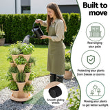 Garden Beds & Planters: Green Fingers Garden Bed 5 Tier Vertical Garden Grey Strawberry Stackable Planters Herbs Beige