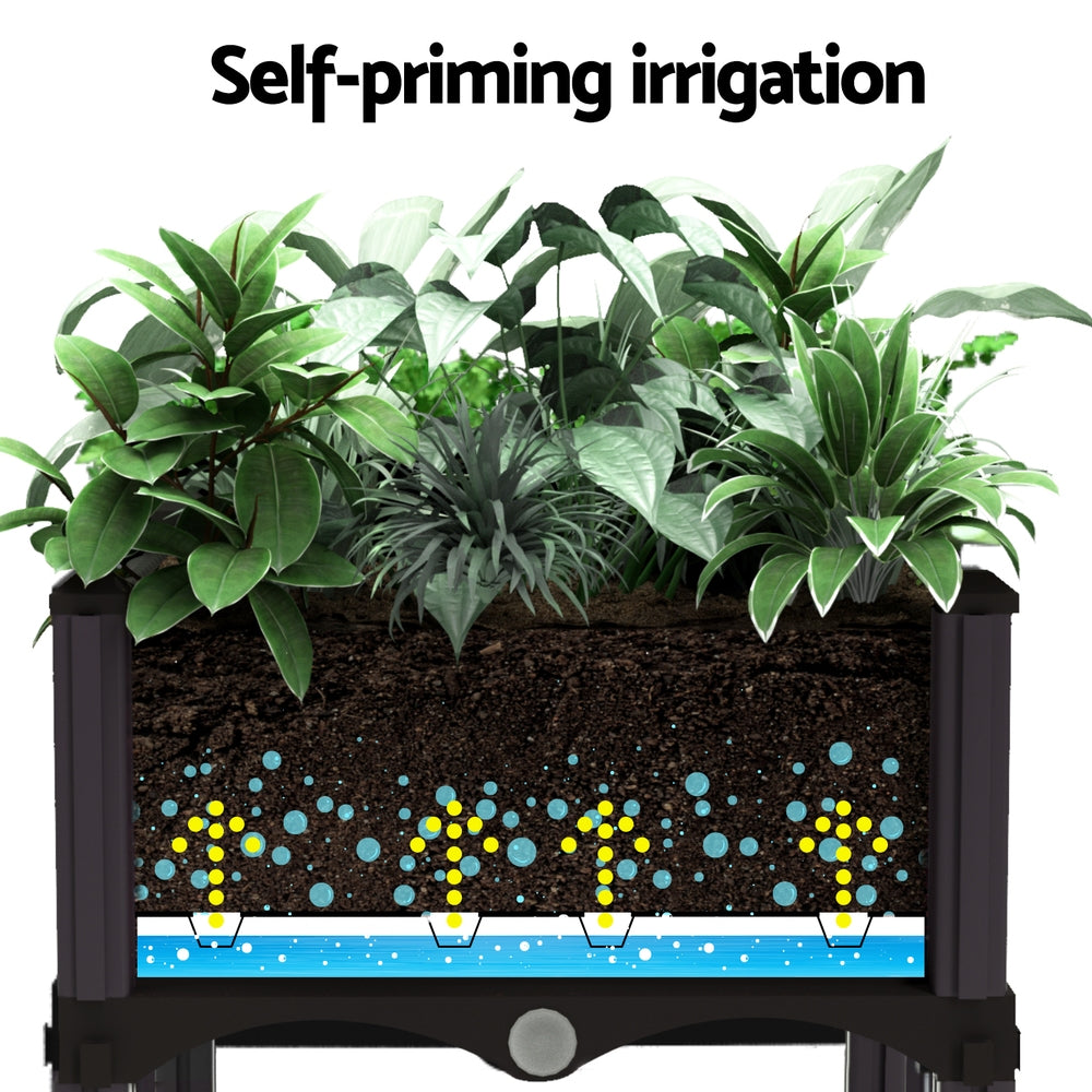 Greenhouses & Accessories: Green Fingers Garden Bed 120x40x36cm PP Planter Box Raised Container Growing Herb