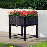 Greenhouses & Accessories: Green Fingers Garden Bed 40x40x23cm PP Planter Box Raised Container Growing Herb