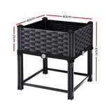 Greenhouses & Accessories: Green Fingers Garden Bed 40x40x23cm PP Planter Box Raised Container Growing Herb