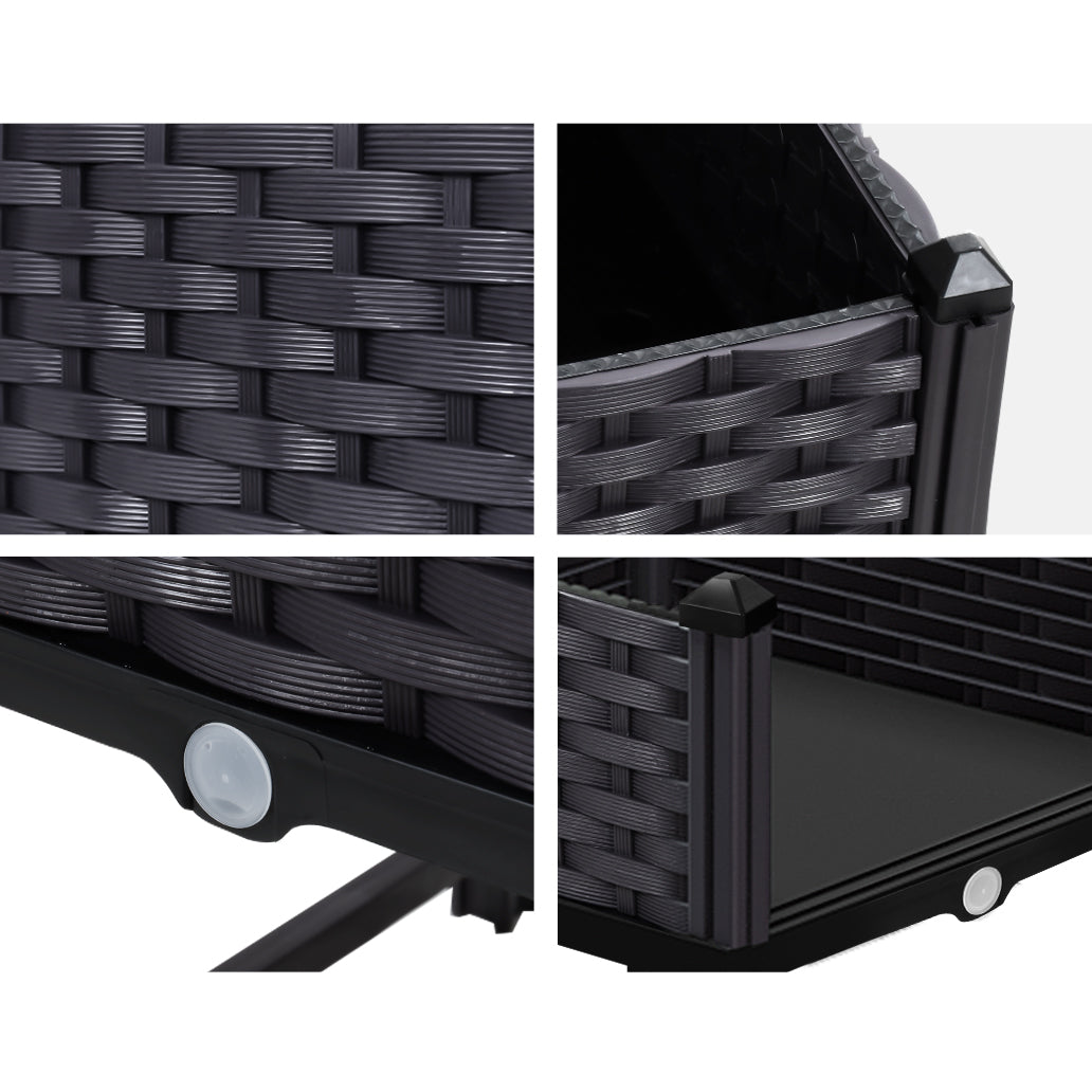 Greenhouses & Accessories: Green Fingers Garden Bed 40x40x23cm PP Planter Box Raised Container Growing Herb