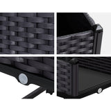 Greenhouses & Accessories: Green Fingers Garden Bed 40x40x23cm PP Planter Box Raised Container Growing Herb