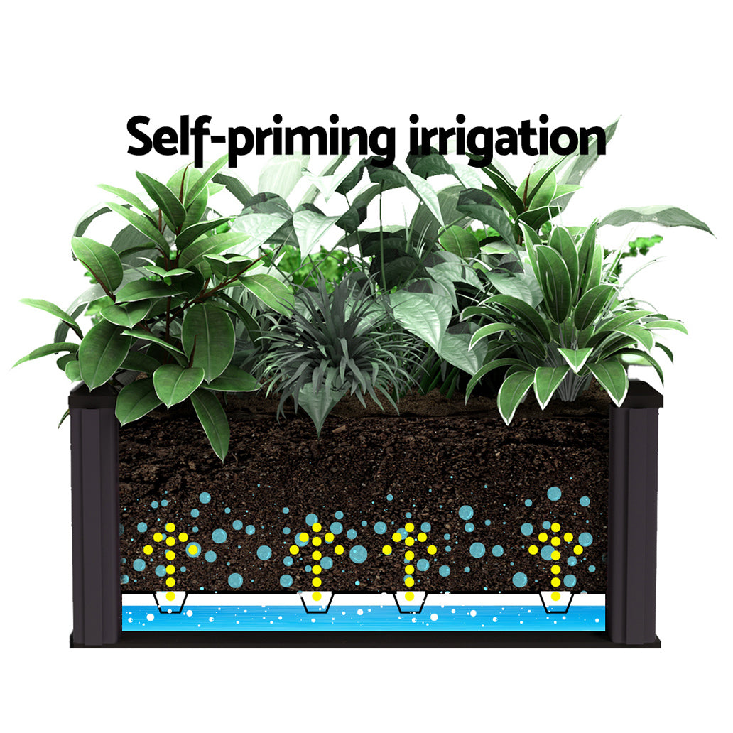 Greenhouses & Accessories: Green Fingers Garden Bed 40x40x23cm PP Planter Box Raised Container Growing Herb