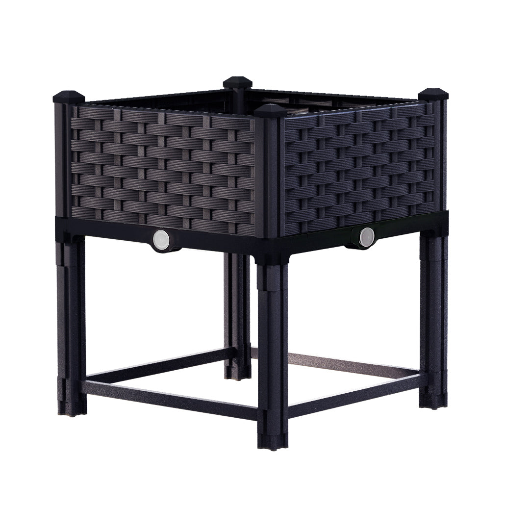 Greenhouses & Accessories: Green Fingers Garden Bed 40x40x23cm PP Planter Box Raised Container Growing Herb