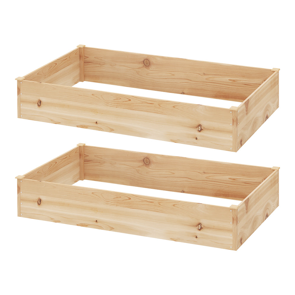 Garden Beds & Planters: Green Fingers Garden Bed 150x90x30cm Wooden Planter Box Raised Container Growing