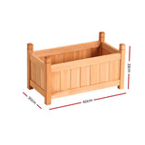 Garden Beds & Planters: Green Fingers Garden Bed 60x30x33cm Wooden Planter Box Raised Container Growing