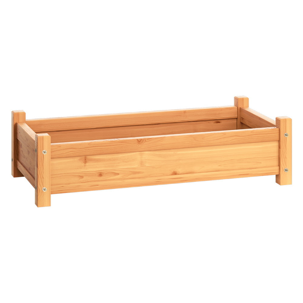 Garden Beds & Planters: Green Fingers Garden Bed 65x33x16cm Wooden Planter Box Raised Container Growing