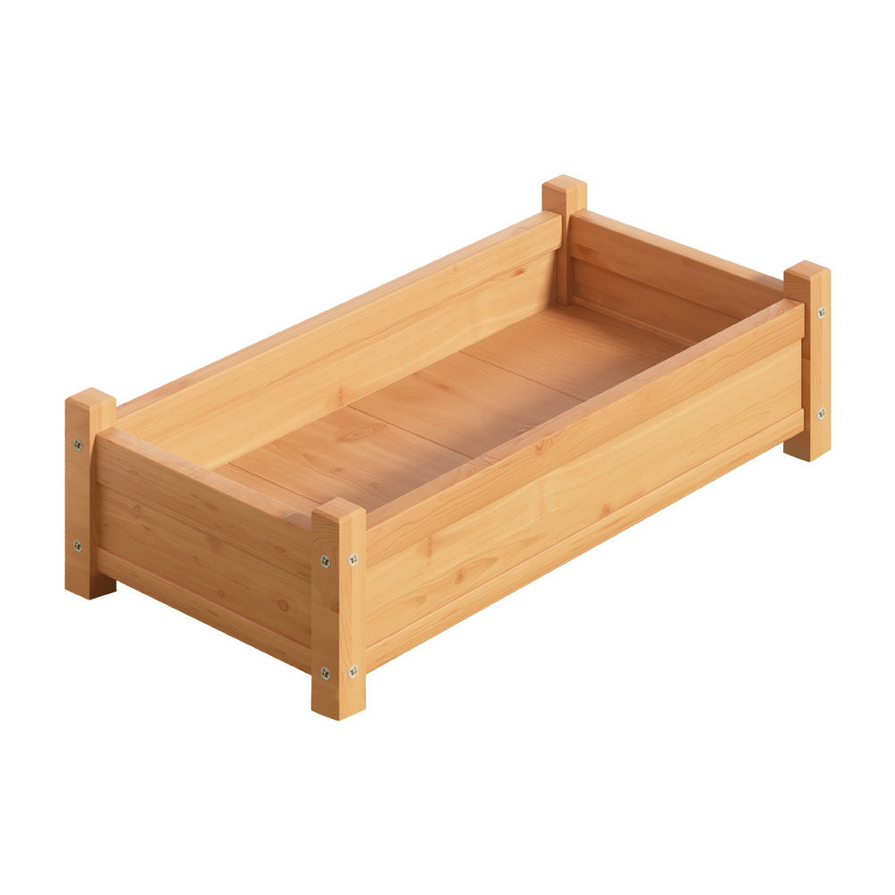 Garden Beds & Planters: Green Fingers Garden Bed 65x33x16cm Wooden Planter Box Raised Container Growing