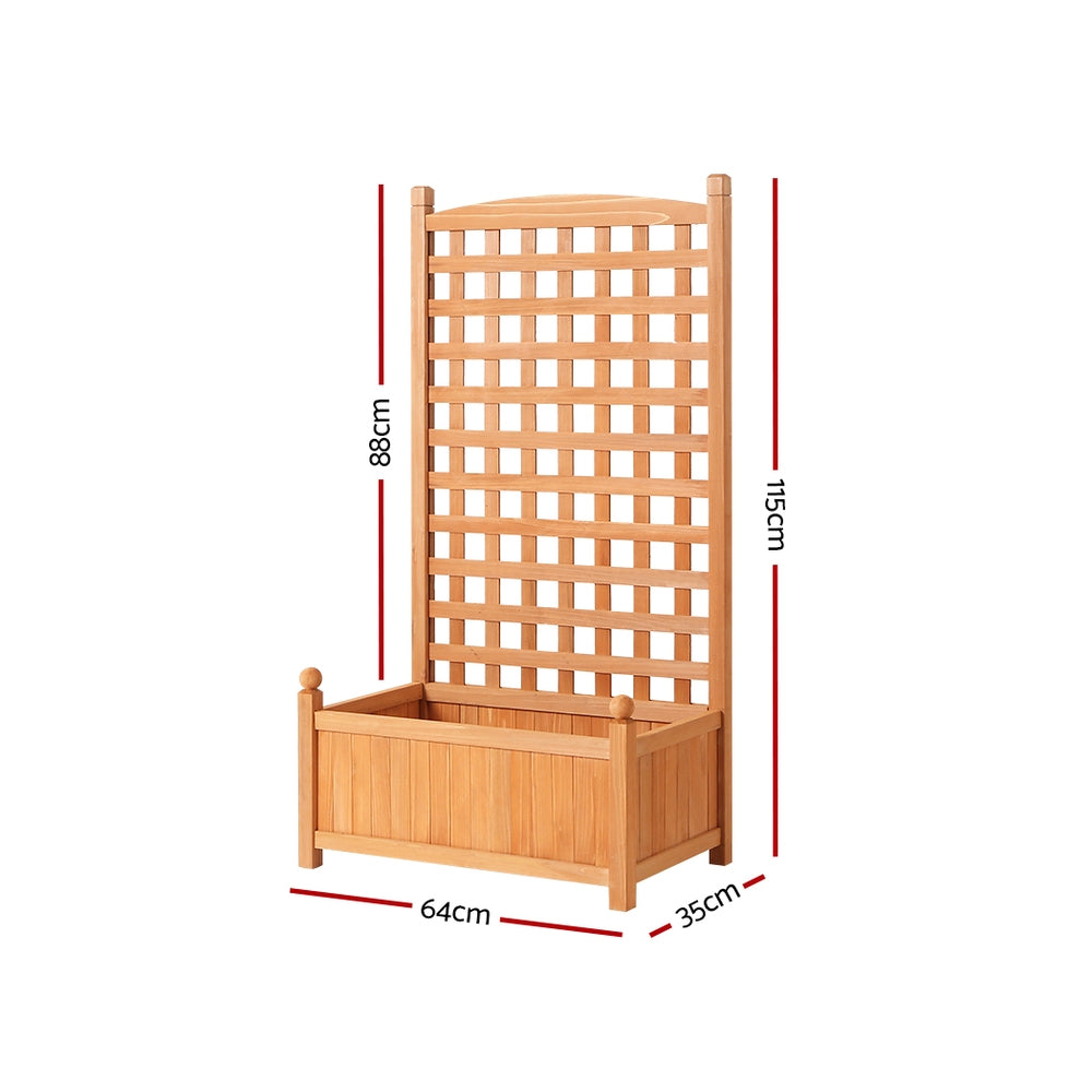 Canopies & Gazebos: Green Fingers Garden Bed Wooden 64x35x115cm Planter Raised Box Container Trellis
