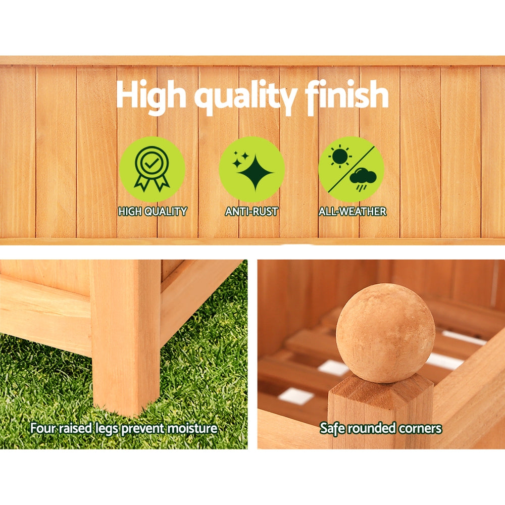 Canopies & Gazebos: Green Fingers Garden Bed Wooden 64x35x115cm Planter Raised Box Container Trellis