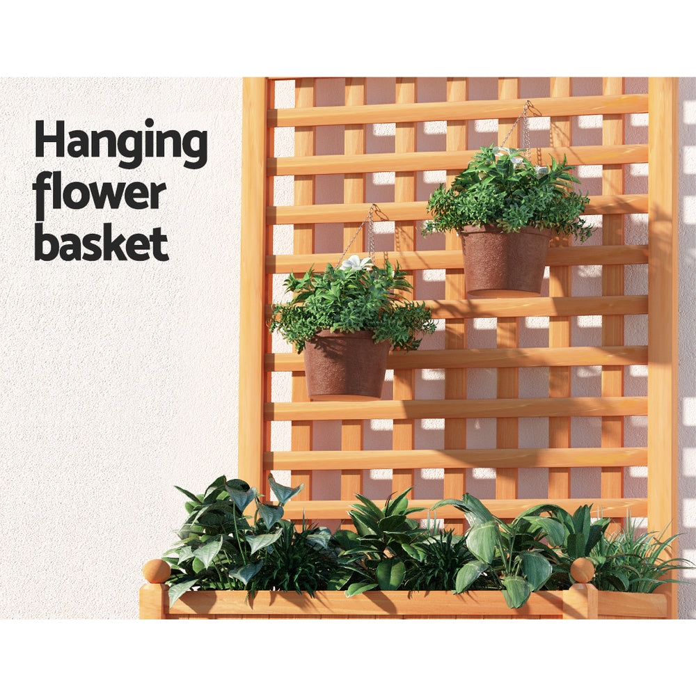 Canopies & Gazebos: Green Fingers Garden Bed Wooden 64x35x115cm Planter Raised Box Container Trellis