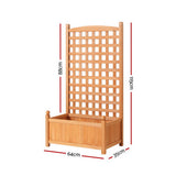 Garden Beds & Planters: Green Fingers 2X Garden Bed Wooden 64x35x115cm Planter Raised Box Container Trellis
