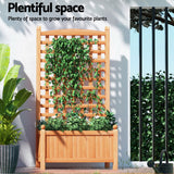 Garden Beds & Planters: Green Fingers 2X Garden Bed Wooden 64x35x115cm Planter Raised Box Container Trellis