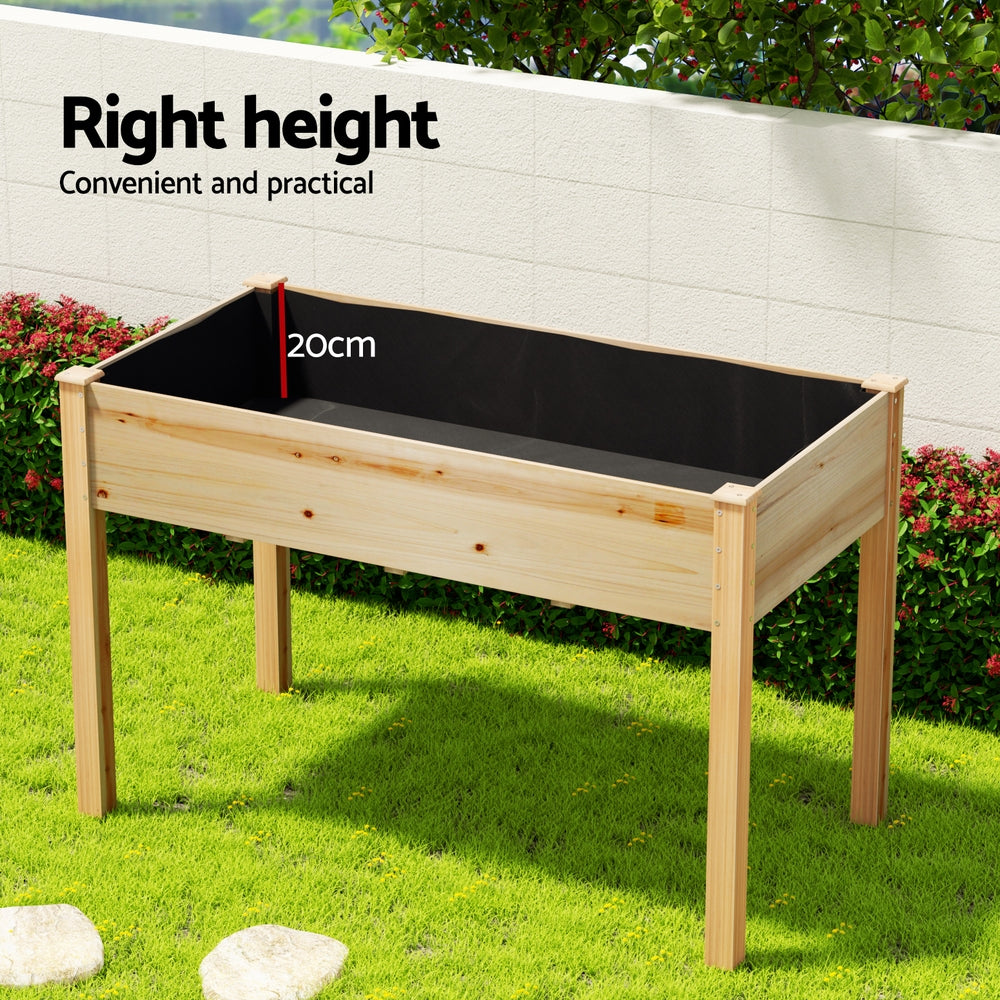 Garden Beds & Planters: Green Fingers Garden Bed Elevated 120x60x80cm Wooden Planter Box Raised Container