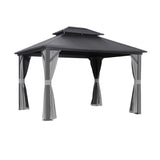 Instahut Gazebo 3x3.65m Canopy Outdoor Steel Frame Patio Tent Curtains Marquee Grey