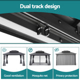 Instahut Gazebo 3x3.65m Canopy Outdoor Steel Frame Patio Tent Curtains Marquee Grey