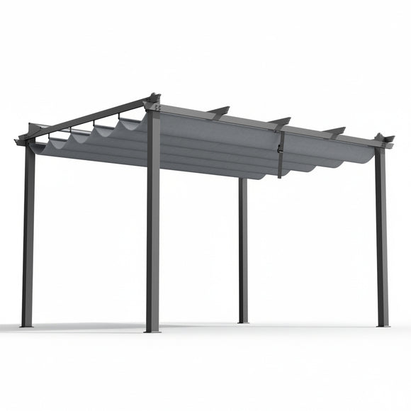 Instahut Gazebo Outdoor Garden Pergola Aluminium Frame Adjustable Canopy 3x4m Grey