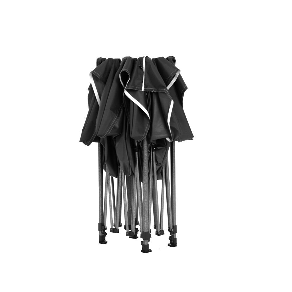 Canopies & Gazebos: Instahut Gazebo Pop Up Marquee 3x3m Folding Tent Wedding Gazebos 500D Black