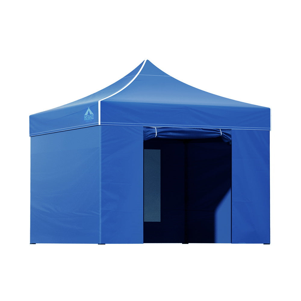 Canopies & Gazebos: Instahut Gazebo Pop Up Marquee 3x3 Folding Tent Wedding Gazebos 500D Oxford Blue
