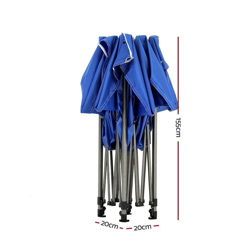 Canopies & Gazebos: Instahut Gazebo Pop Up Marquee 3x3 Folding Tent Wedding Gazebos 500D Oxford Blue