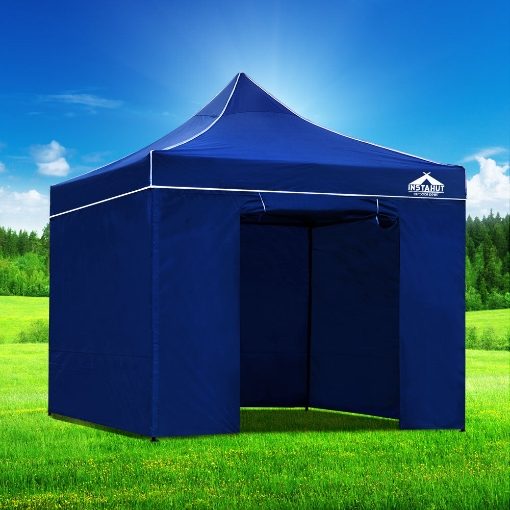 Canopies & Gazebos: Instahut Gazebo Pop Up Marquee 3x3 Folding Tent Wedding Gazebos 500D Oxford Blue