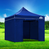 Instahut Gazebo Pop Up Marquee 3x3 Folding Tent Wedding Gazebos 500D Oxford Blue