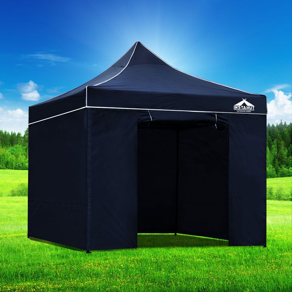 Canopies & Gazebos: Instahut Gazebo Pop Up Marquee 3x3 Folding Tent Gazebos Camping 500D Oxford Navy