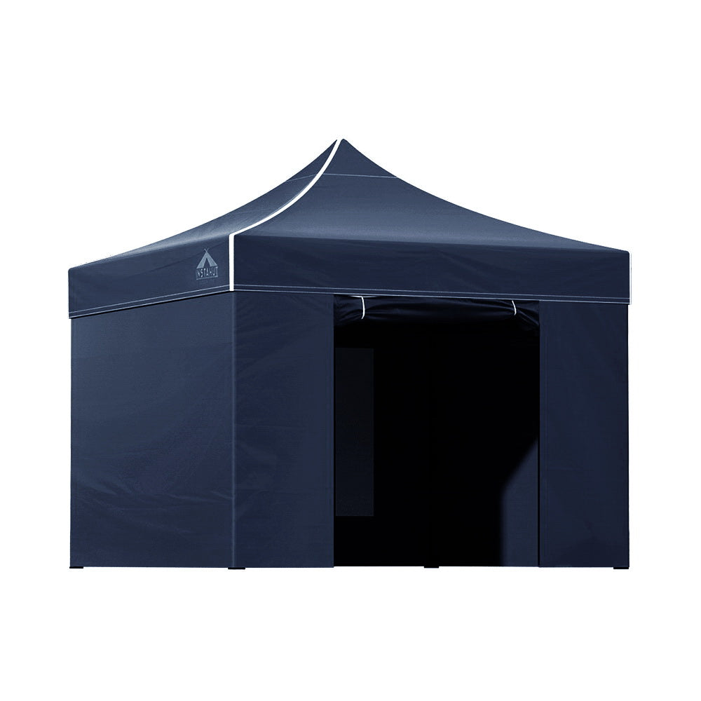 Canopies & Gazebos: Instahut Gazebo Pop Up Marquee 3x3 Folding Tent Gazebos Camping 500D Oxford Navy
